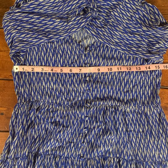 Maeve Lila Blue White Tiered 3/4 Sleeve XX-Small V-Neck Tiered Tunic Top GUC - Picture 12 of 16